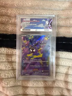Pokemon Gastly Holo Illustration Rare Card 177/162 Temporal Forces Graded Ace 9 - Image 1