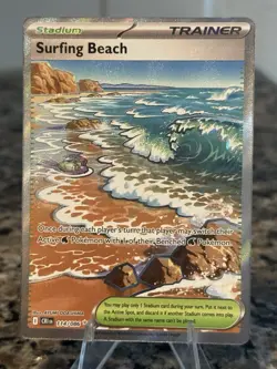 Pokemon TCG Surfing Beach 114/086 Full Art Ultra Rare Chaos Rising NM English - Image 1