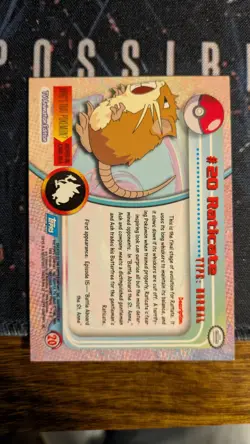Pokemon Topps - #20 Raticate Foil Blue Label HP/DMG - Image 2