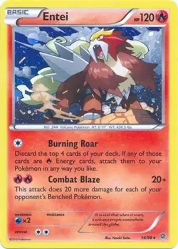 Entei (Cosmos Holo) 014/098 Promo Blister Exclusives Pokemon Lightly Played - Image 2