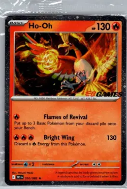 Sealed - Ho-Oh EB Games Promo 010/086 ME04: Chaos Rising - Pokemon Card - Image 1