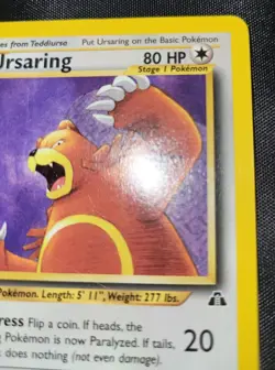 Ursaring Neo Discovery First Edition Non-holo Rare 34/75 WOTC Pokemon Card - Image 4