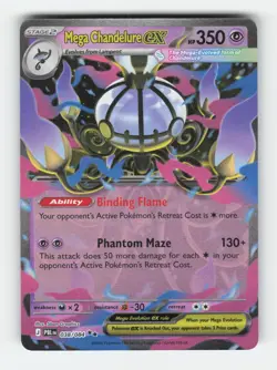 Mega Chandelure ex 038/084 Double Rare Pitch Black Pokemon Holo Near Mint - Image 1