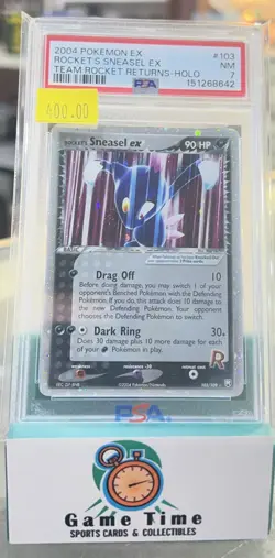 2004 Pokemon Ex Team Rocket Returns Rocket’s Sneasel PSA 7 NM - Image 1