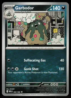 Garbodor 060/086 Uncommon White Flare Pokemon Near Mint - Image 1