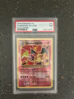 Charizard 11/108 Evolutions Reverse Holo Rare Pokemon TCG EN 2016 PSA 7 - Image 1