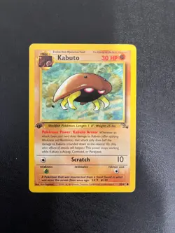 Pokemon Kabuto 50/62 1st Edition Fossil Set LP Vintage WOTC 1999 Pokemon Card - Image 1