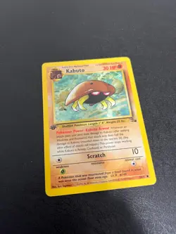 Pokemon Kabuto 50/62 1st Edition Fossil Set LP Vintage WOTC 1999 Pokemon Card - Image 4