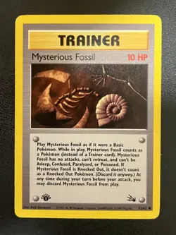 Pokemon 1st Edition Fossil Mysterious Fossil 62/62 LP WOTC Vintage 1999 - Image 1