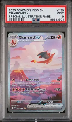 2023 POKEMON MEW EN-151 SPECIAL ILLUSTRATION RARE #199 CHARIZARD EX PSA 9 - Image 1