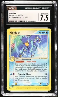 Golduck Non-Holo #017/100 - 2003 Pokemon EX Sandstorm CGC NEAR MINT+ 7.5 - Image 1