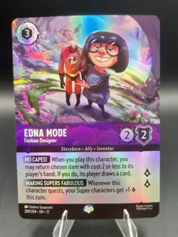 Disney Lorcana Wilds Unknown EDNA MODE Fashion Designer Epic Foil #209/204 - Image 1
