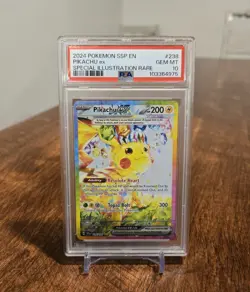 2024 POKEMON EN SURGING SPARKS SPECIAL ILLUSTRATION RARE PIKACHU EX PSA 10 #238 - Image 1