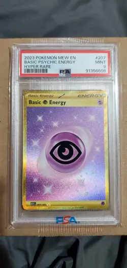2023 Pokemon 151 Hyper Rare 207/165 Basic Psychic Energy PSA 9 MINT - Image 1