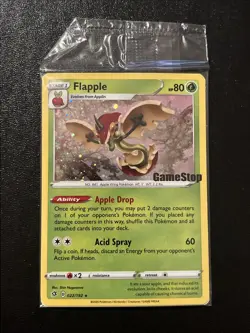 Pokemon TCG Flapple Card GameStop Exclusive Stamped Promo, Sealed With Swirl - Image 1