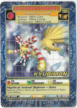 Kyubimon BO-170 Holo Digi-battle Series Digimon Card TCG Vintage - Image 1