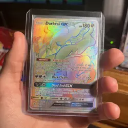 Darkrai GX Rainbow Rare 158/147 Burning Shadows Pokemon Card LP - Image 1