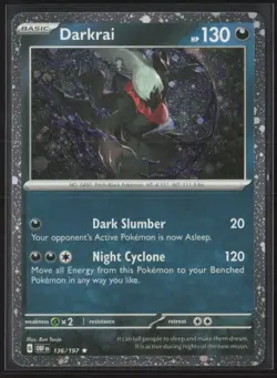 Darkrai (Cosmos Holo) 136/197 Rare Miscellaneous Cards & Products Pokemon LP - Image 1
