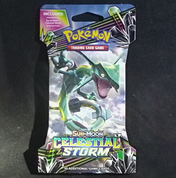 Pokemon TCG Sun & Moon Celestial Storm Sleeved Booster Pack 10 Cards (Rayquaza) - Image 1