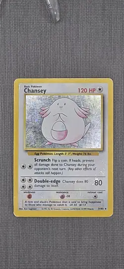 Pokemon Base Set Unlimited Chansey Holofoil Card 3/102 HP - Image 4