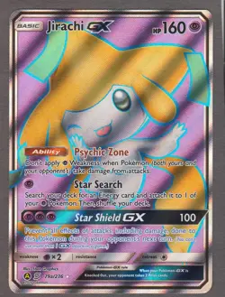 Jirachi GX 79a/236 Cosmic Eclipse Secret Rare Alt Art Full Art Pokemon Card NM - Image 1