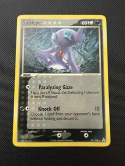 👁💎 Sableye 31/110 EX Holon Phantoms NM- Pokemon Card 2006 Vintage - Image 1