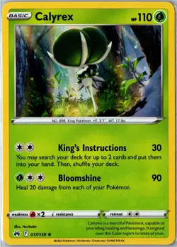 Pokemon Card - Calyrex Crown Zenith 017/159 2023 Rare Holo Holo Near Mint - Image 1