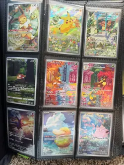 Hand painted Vault X 9-card Binder and various Pokemon cards - Image 2