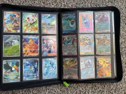 Hand painted Vault X 9-card Binder and various Pokemon cards - Image 3