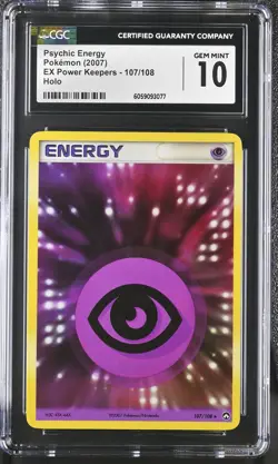 CGC 10 GEM MINT Psychic Energy EX Power Keepers 107/108 Holo Pokemon Card - Image 1