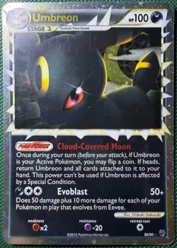 Umbreon Prime 86/90 Ultra Rare Holo HGSS Pokemon Undaunted LP/MP+ - Image 1