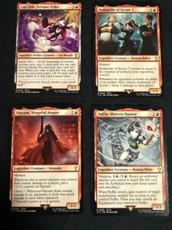 MTG Final Fantasy VII Red Rare 4 Card Lot Yuffie Vincent Cait Sith Avalanche - Image 1