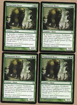 MTG Magic The Gathering Plaguemaw Beast x4 - Mirrodin Besieged (MBS) Playset - Image 1