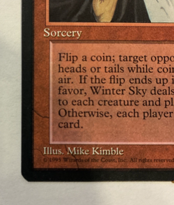 Winter Sky - Rare Homeland (HML) Magic the Gathering 1995 - NM - Image 2
