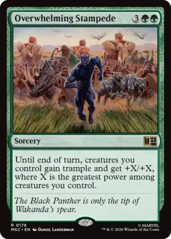 x1 Overwhelming Stampede R MTG Commander: Marvel Super Heroes M/NM, English - Image 1