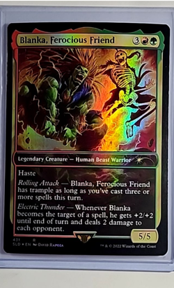 MTG Magic the Gathering Secret Lair Street Fighter Foil Blanka Ferocious Friend - Image 1