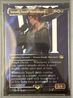 MTG FINAL FANTASY SQUALL SEED MERCENARY BORDERLESS SURGE FOIL #0547 PSA 10 GEM - Image 2