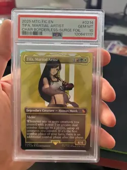 Magic Final Fantasy Tifa, Martial Artist Borderless Surge Foil #0214 PSA 10 - Image 1