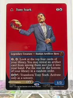 Marvel Super Heroes - MTG - Tony Stark Borderless 0363 - Legendary Creature - Image 1