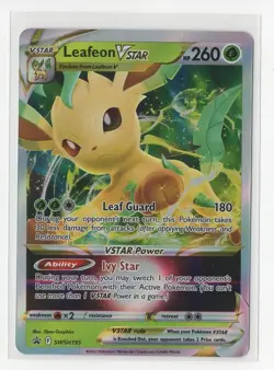 Pokemon Black Star Promo SWSH195 Leafeon Vstar - Image 1