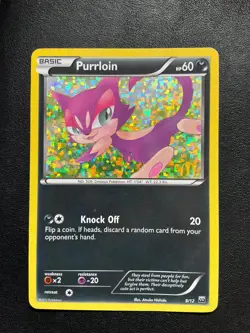 Purrloin - 9/12 McDonalds 2012 Promo Confetti Holo Pokemon - LP - Image 1