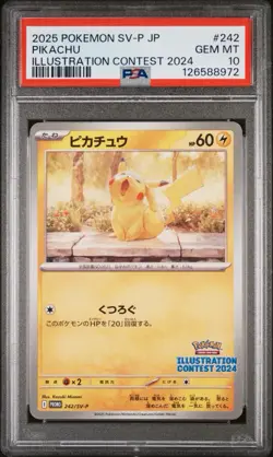 2025 Pokemon JP Illustration Contest 2024 Pikachu #242/SV-P PSA 10 **US SELLER** - Image 2
