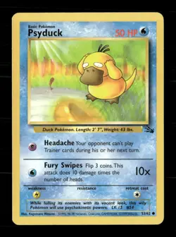 Psyduck 53/62 Fossil Unlimited MP Pokemon - Image 1