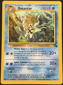 Omastar 40/62 Fossil Set LP Pokemon TCG 1999 - Image 1