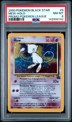 PSA 8 NM- MINT Mew 09/53 Wotc Black Star Pokemon League Promo Holo - Image 1