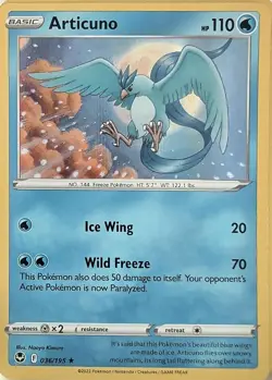 Articuno 036/195 Holo Rare Silver Tempest Pokemon Holo Near Mint - Image 1