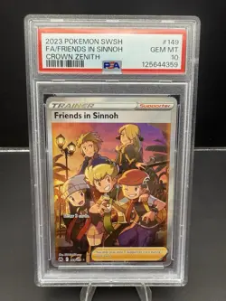 Pokemon TCG Friends in Sinnoh PSA 10 Crown Zenith #149/159 Full Art Trainer - Image 1