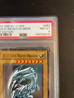 2002 Yu-Gi-Oh Kaiba 1st Edition Blue-Eyes White Dragon #SDK-001 PSA 8 - Image 3