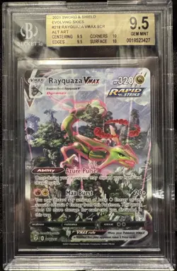 2021 POKEMON SWORD & SHIELD EVOLVING SKIES ALTERNATE ART RAYQUAZA VMAX BGS 9.5 - Image 1