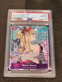 2025 ONE PIECE PROMOS ILLUSTRATION BOX VOL.2 #074 BLACK MARIA PSA 10 - Image 1